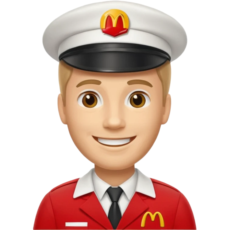 caucasian male McDonald's worker emoji