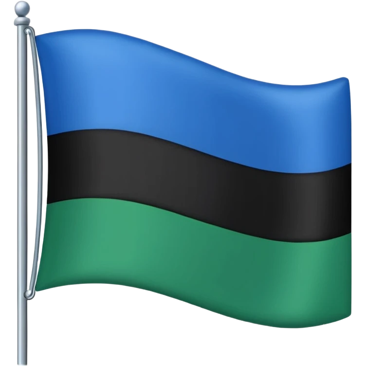 Üstü mavi ortasi siyah altı yeşil şeritli bayrak emoji