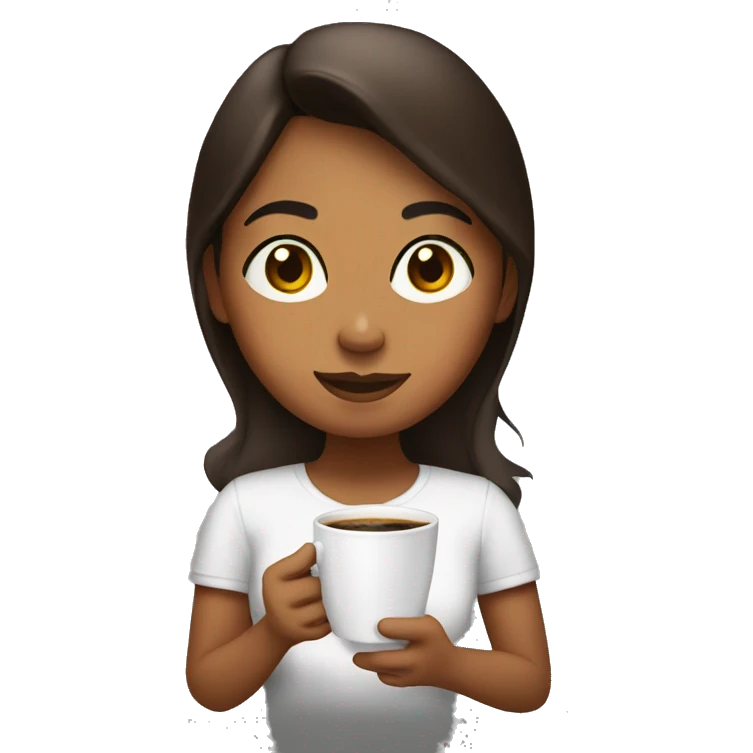 Dominican back girl having coffee emoji