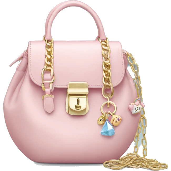 Light pink bag with charms emoji