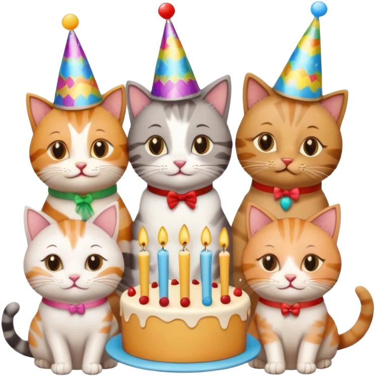 12 cats at a birthday party emoji