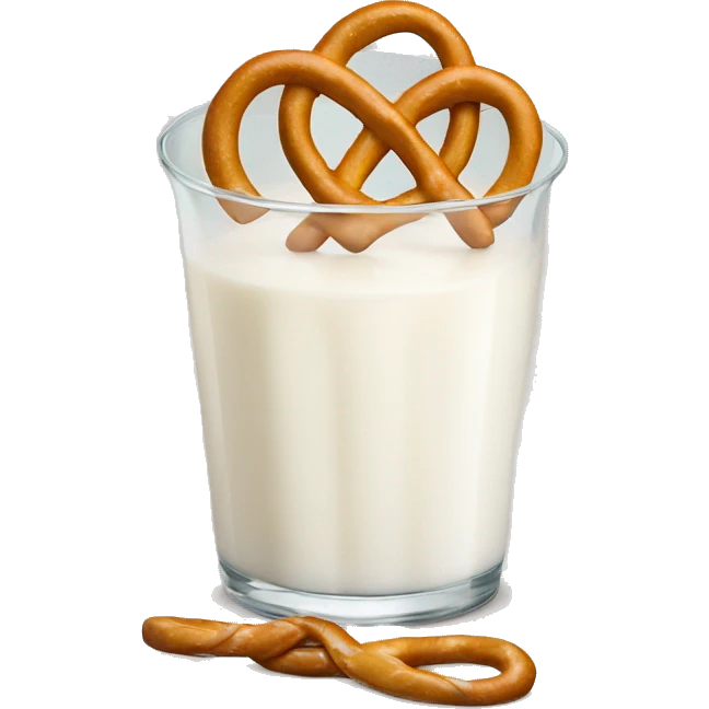 A glass of milk with a pretzel emoji