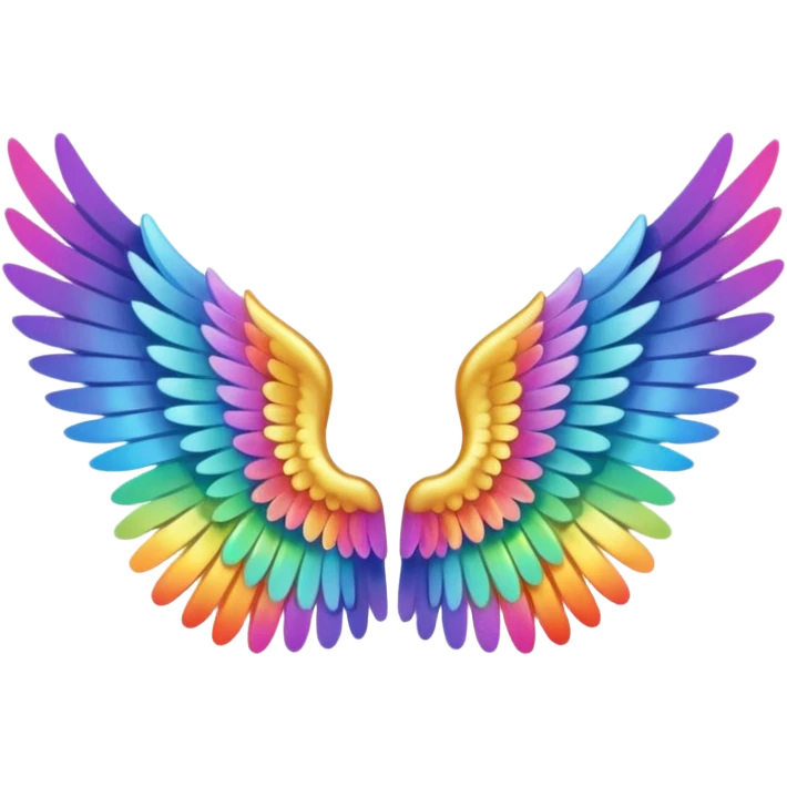  tiny rainbow angel wings. cute Tony left and right rainbow angel wings. Only wings. emoji