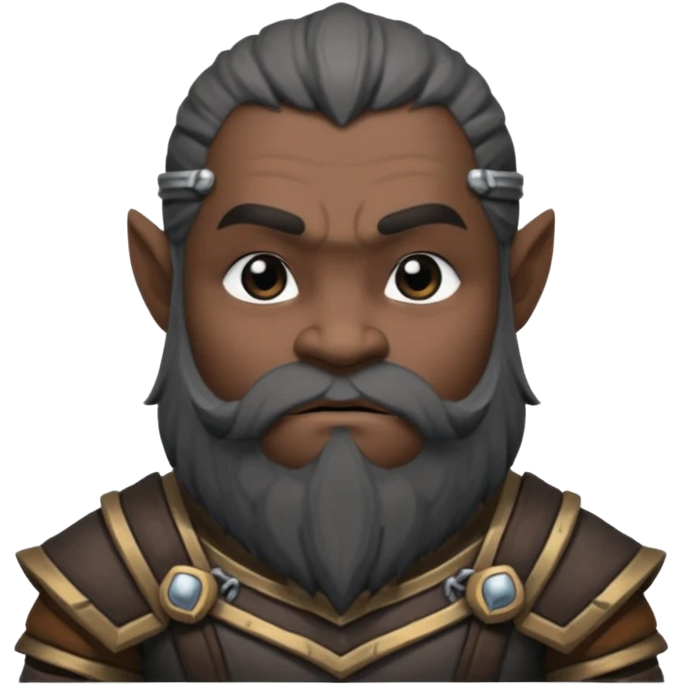 Enano dnd estilo blanco y negro dibujo (ESTILO DARK ANIME Y QUE SE NOTE QUE ES UN ENANO) emoji