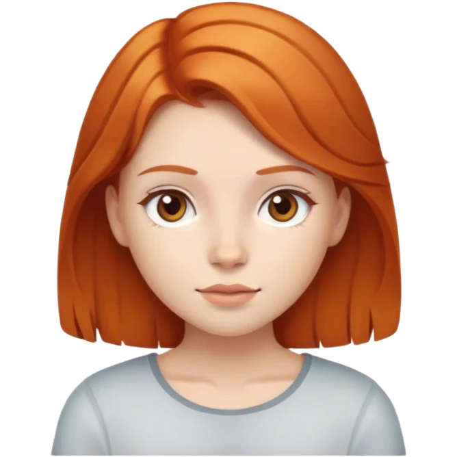 Girl with ginger hair and brown eyes emoji