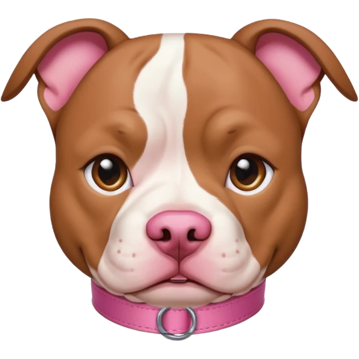  Brown and white pitbull with a pink color and eyebrows emoji