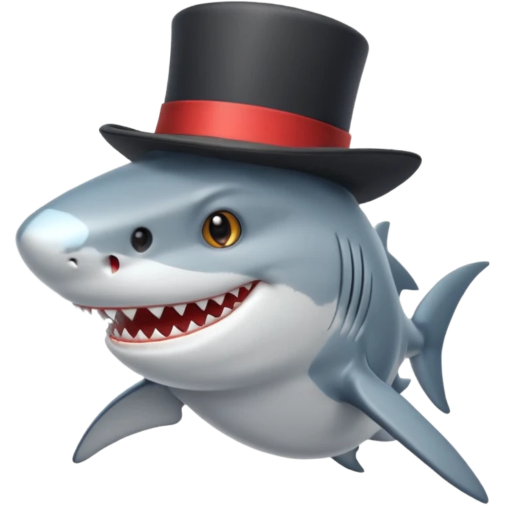 Shark with a top hat emoji
