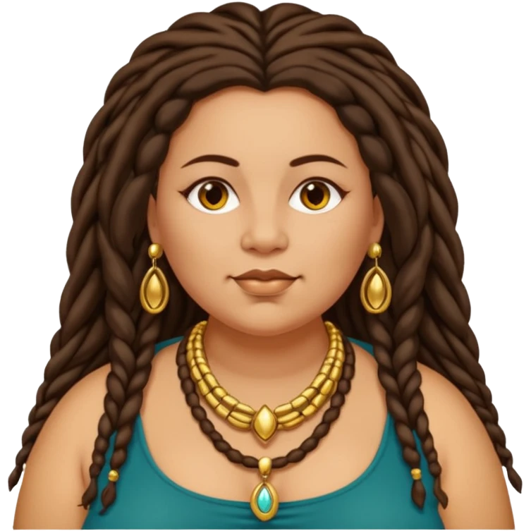 very fat beautiful rich brunette dreadlocked woman emoji