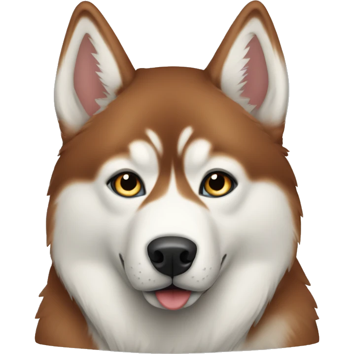 Red Siberian husky drinking emoji