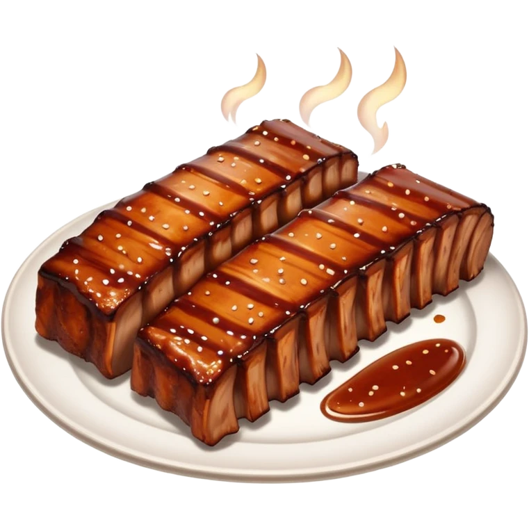 Barbecue ribs on plate emoji