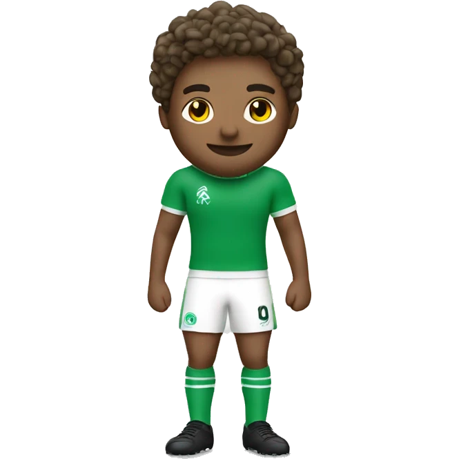un joueur de foot en maillot vert et blanc emoji