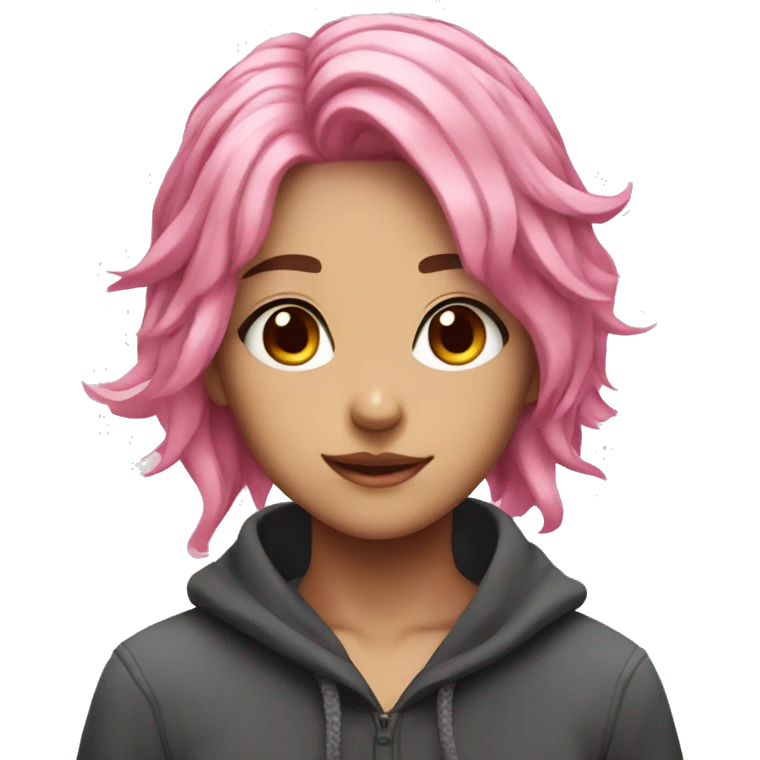 anime girl with pink hair emoji