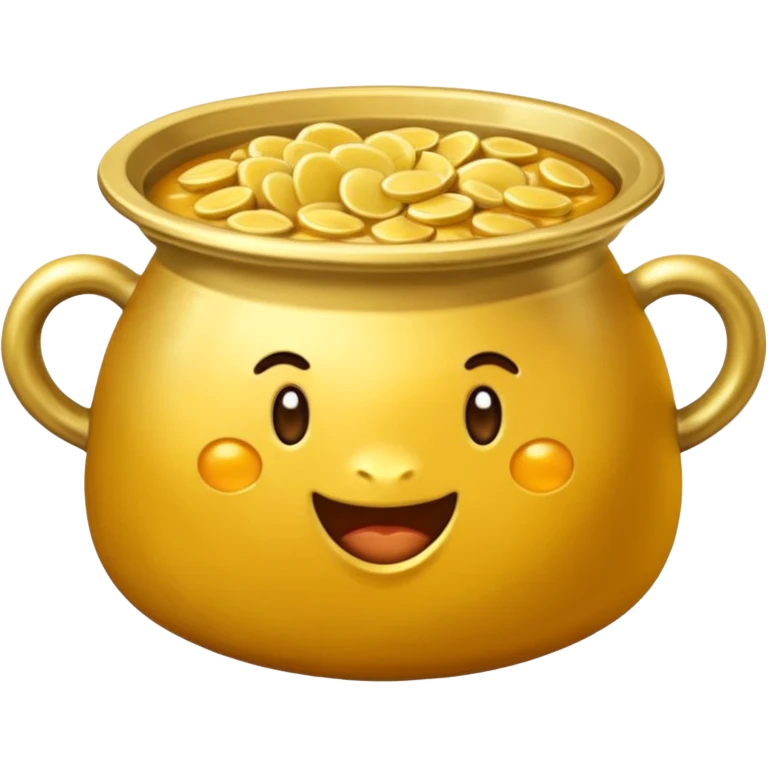 haz una olla de comida llena de lingotes de oro emoji