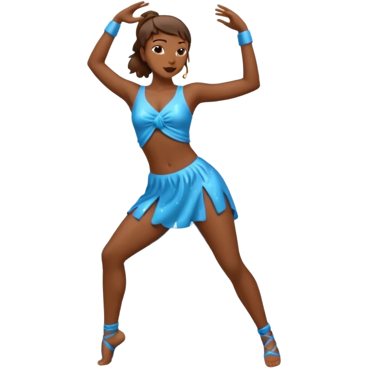 Brown silhouette female dancer in the rain emoji