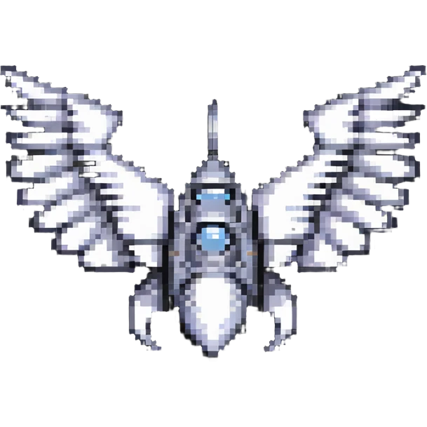 Spaceship with wings and sharp edges emoji