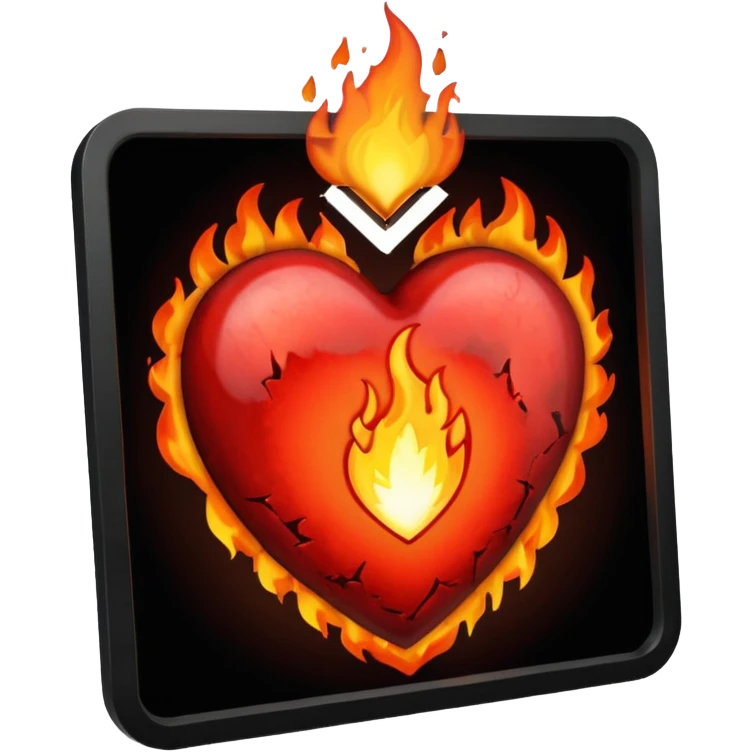 A black love hurt in black fire emoji