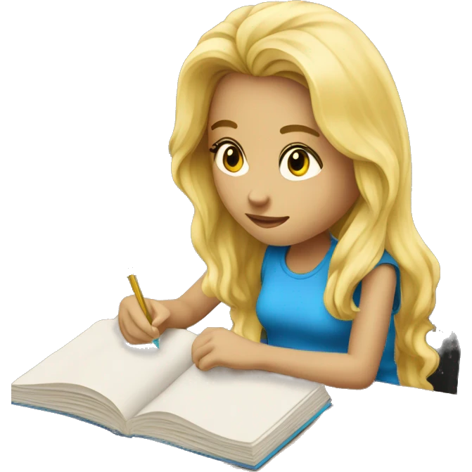 blonde girl studying emoji