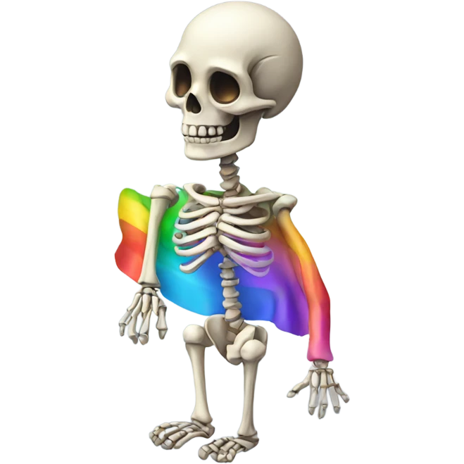 Rainbow skeleton emoji