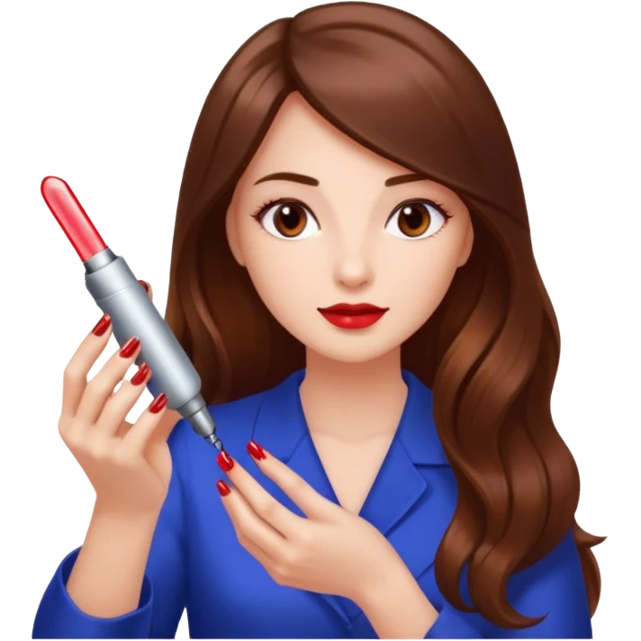 lady doing nails with uv lamp emoji