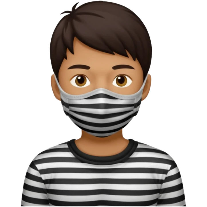 thief, with stripped shirt, facemask, thief mask. emoji
