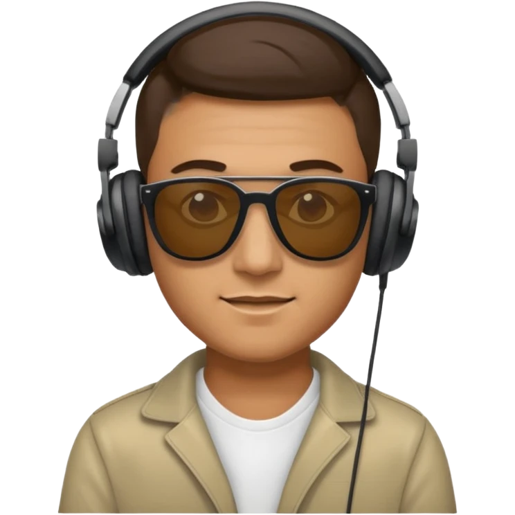 Guy with sunglasses and headphones  emoji