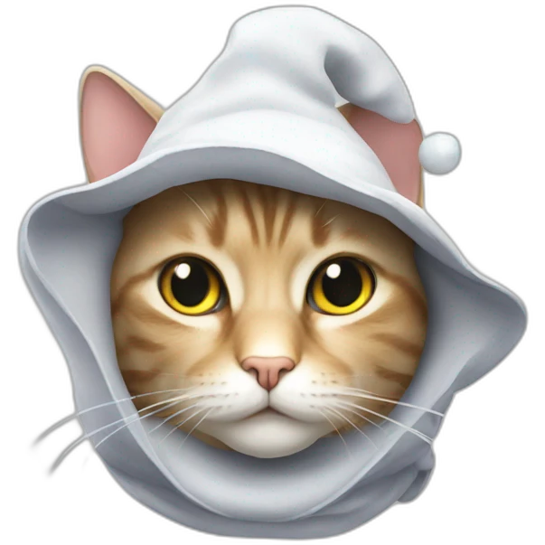 Cat with hoodini hat stars emoji