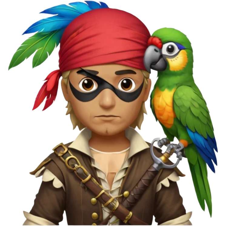 pirate and parrot emoji