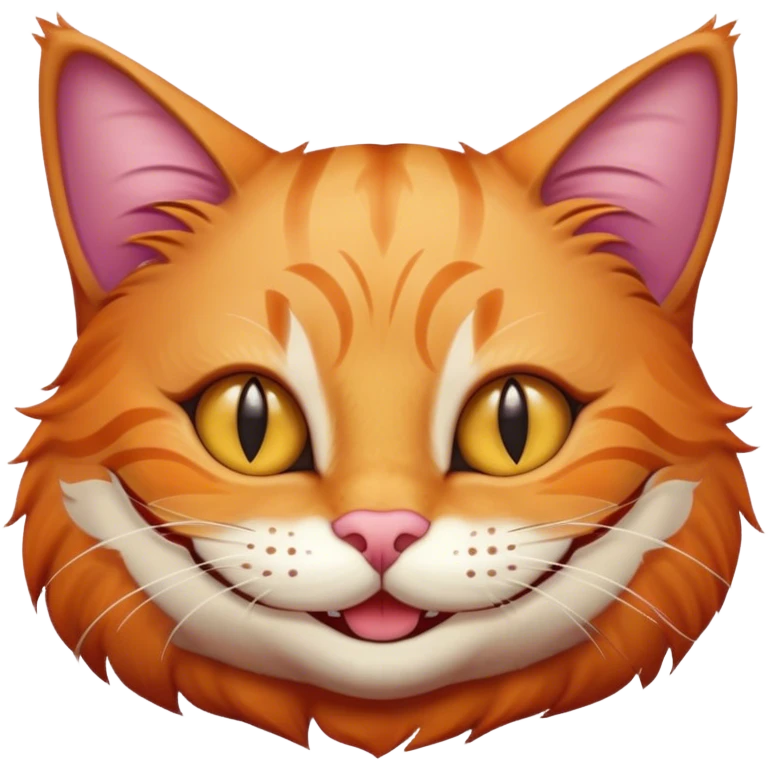 Рыжий кот с улыбкой Чеширского кота emoji