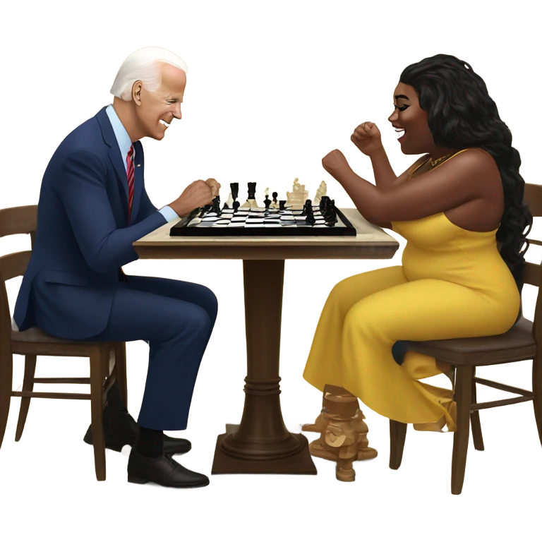 Joe Biden playing chess with lizzo  emoji