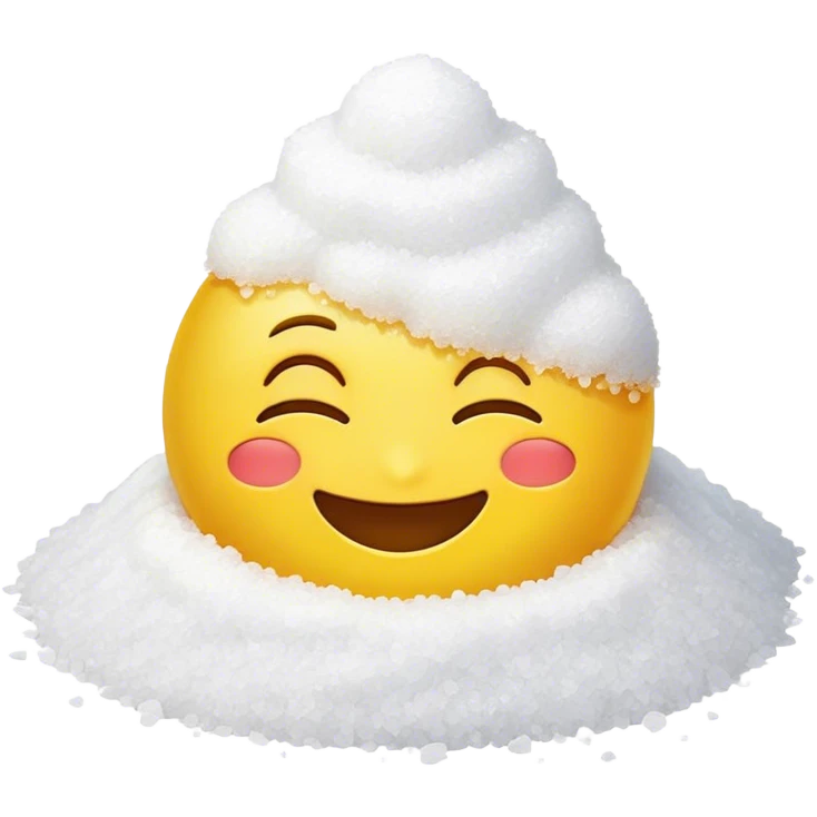 Happy emoji with Pile of salt emoji