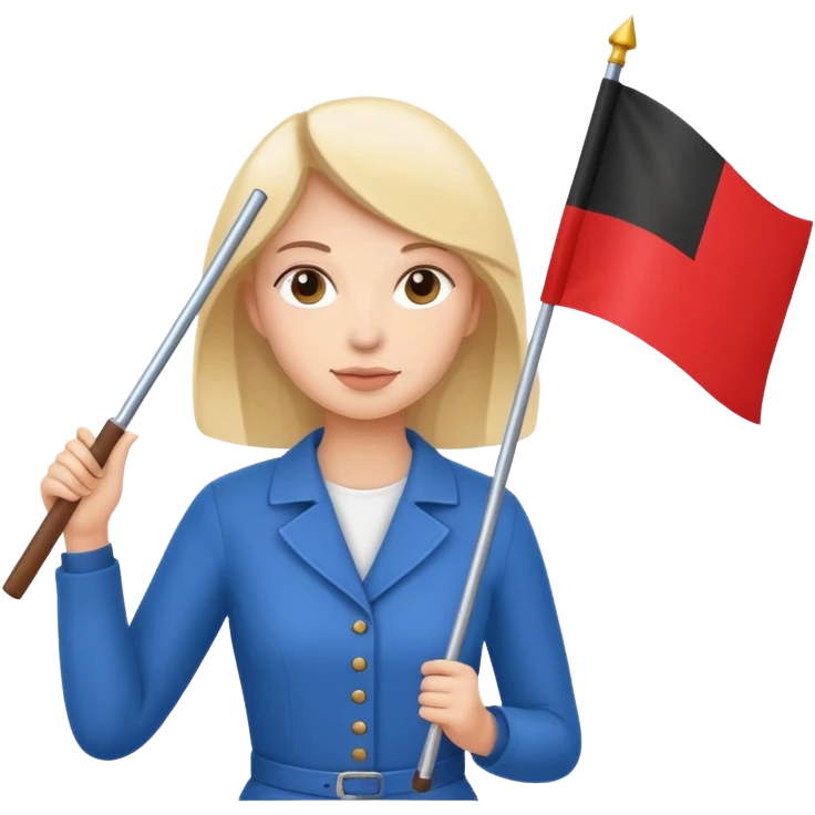 flat Flag holder woman emoji