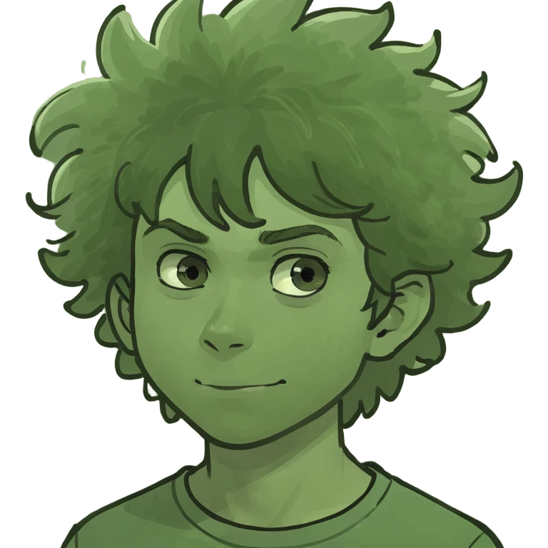 a teen boy with fluffy hair emoji