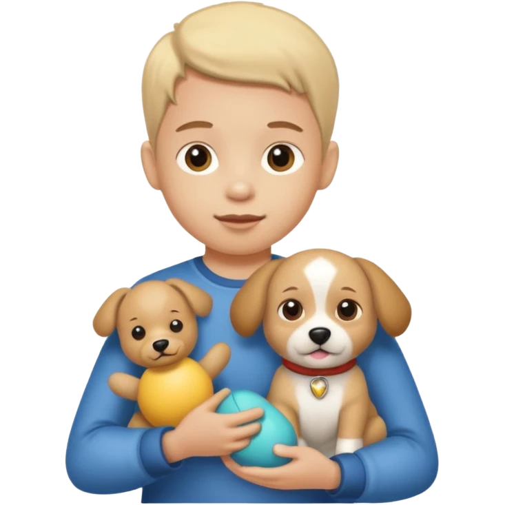child with dog toy emoji