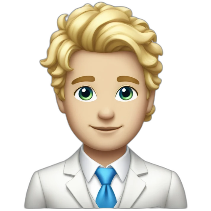 Posh-boy-with-white-suit-and-blue-eyes-and-rainbow-unicorn-hair emoji