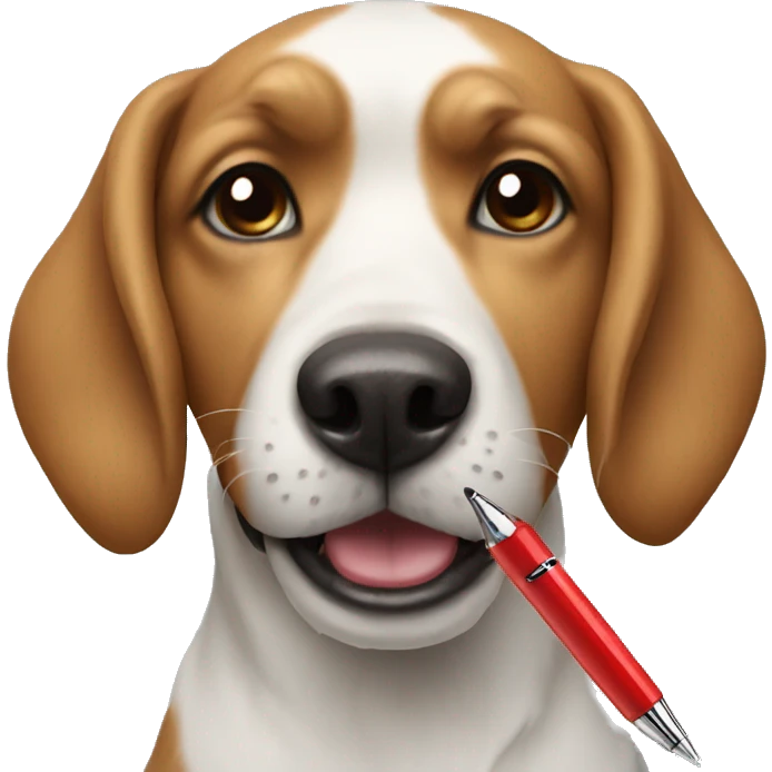 dog with pen emoji