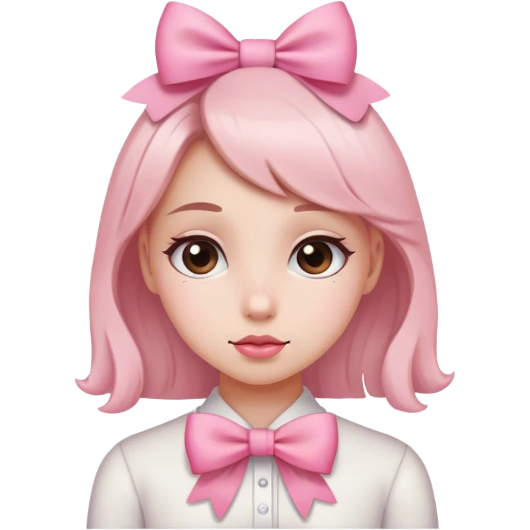 Girl with pink bow  emoji
