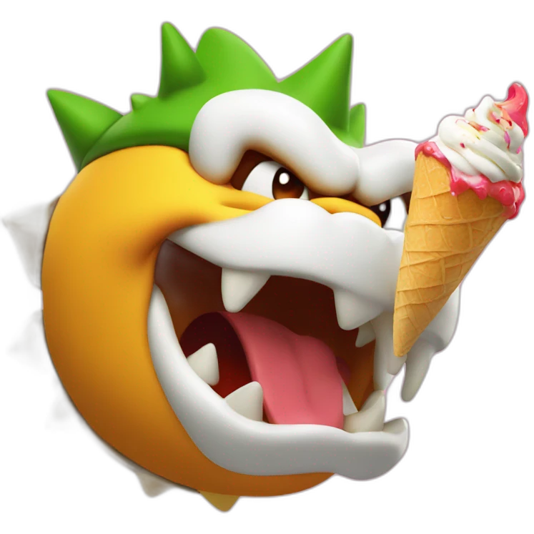 Bowser spitting icecream emoji