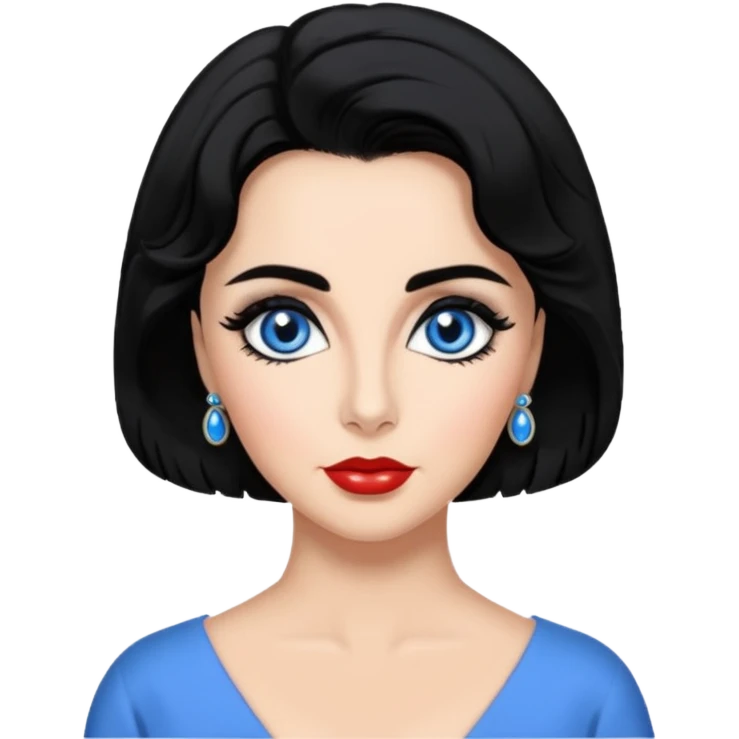 Elizabeth Taylor with blue eyes, black hair emoji