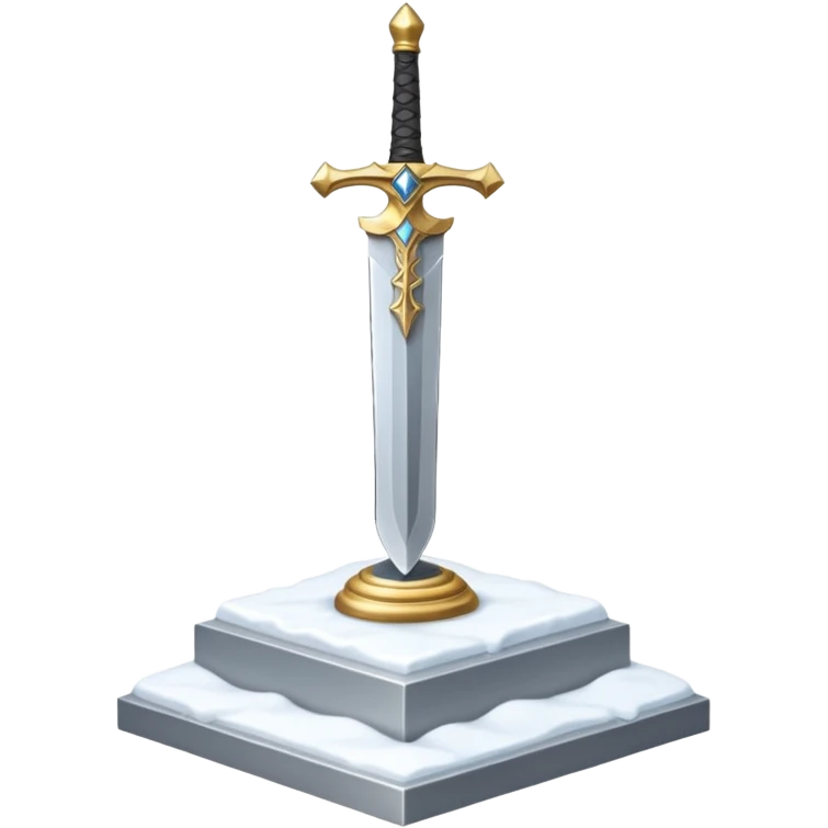 sharp sword in snow pedestal emoji