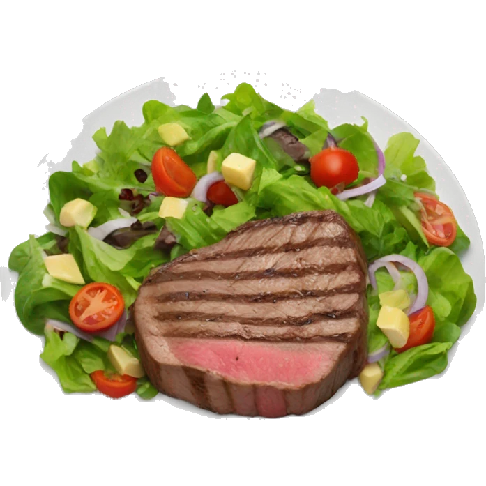 Steak salad on a plate emoji