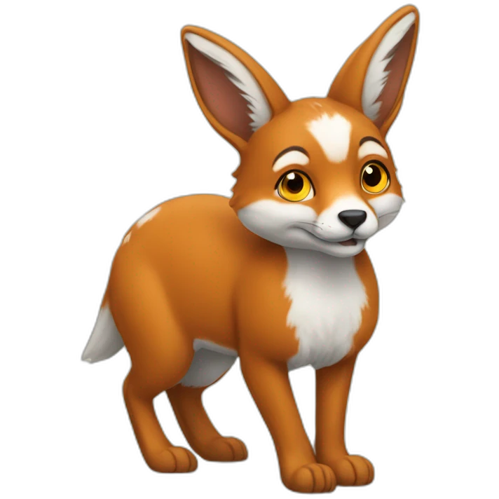 Renard sur un lapin emoji