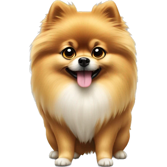 A full-length Pomeranian emoji