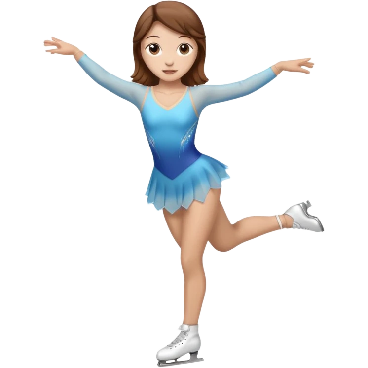 Make a female figure skater with brown hair emoji