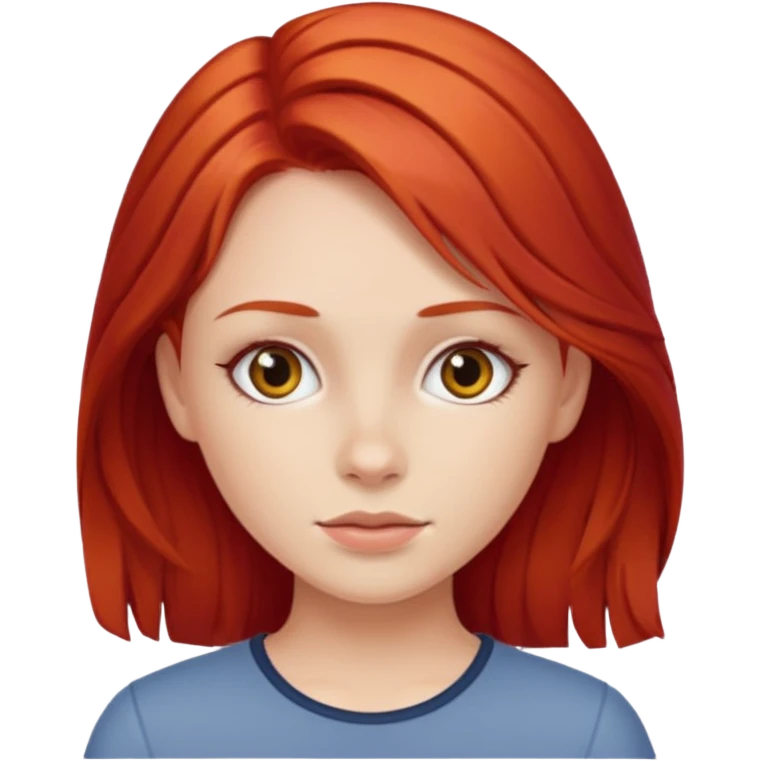 una niña blanquita con el pelo rojo emoji