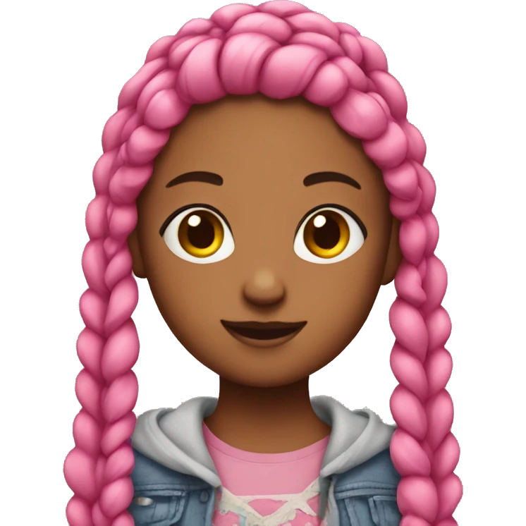 Girl with pink braids emoji