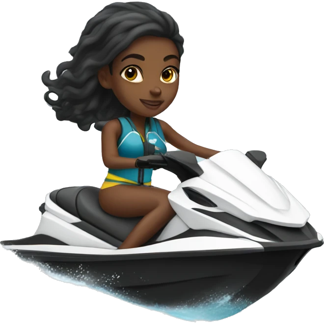 Black girl on a jet ski  emoji