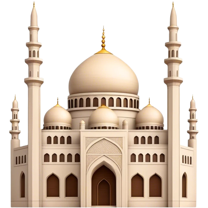 Cinematic Realistic Mohammad Al-Amin Mosque Landmark Emoji, showcasing the intricate architecture of the mosque rendered with rich textures and majestic, soft lighting. emoji