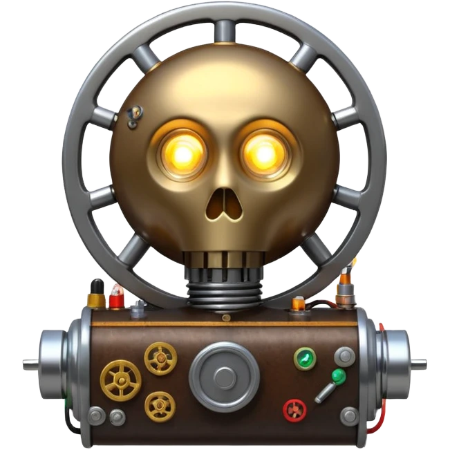 science, chemicals, mechanical gears, steampunk, electronics, electric wires, light bulb, LED, resistors, circuit board, ic, physics,  nuclear model emoji