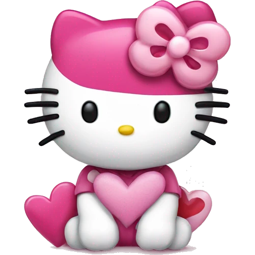 hello kitty with hearts emoji