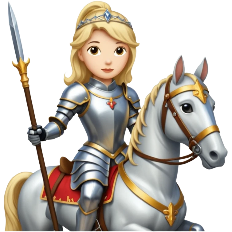 Renaissance princess knight on horse emoji